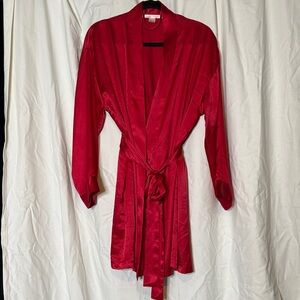Victoria's Secret Vibrant Red Satin Robe One Size